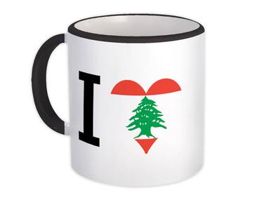 I Love Lebanon : Gift Mug Flag Heart Crest Country Lebanese Expat