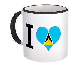 I Love Saint Lucia : Gift Mug Flag Heart Crest Country Expat