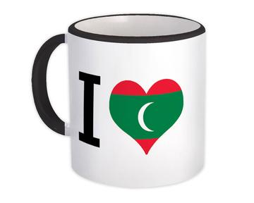 I Love Maldives : Gift Mug Flag Heart Crest Country Maldivian Expat