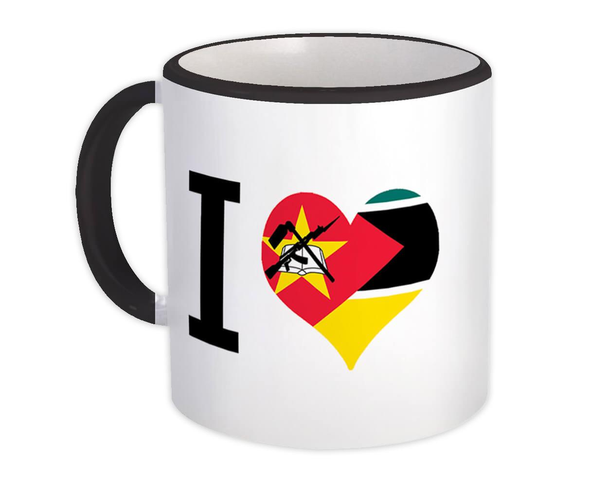 Gift Mug : I Love Mozambique Flag Heart Crest Country Mozambican Expat