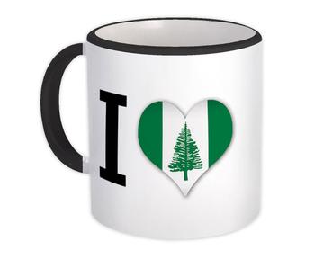 I Love Norfolk Island : Gift Mug Flag Heart Crest Country Expat