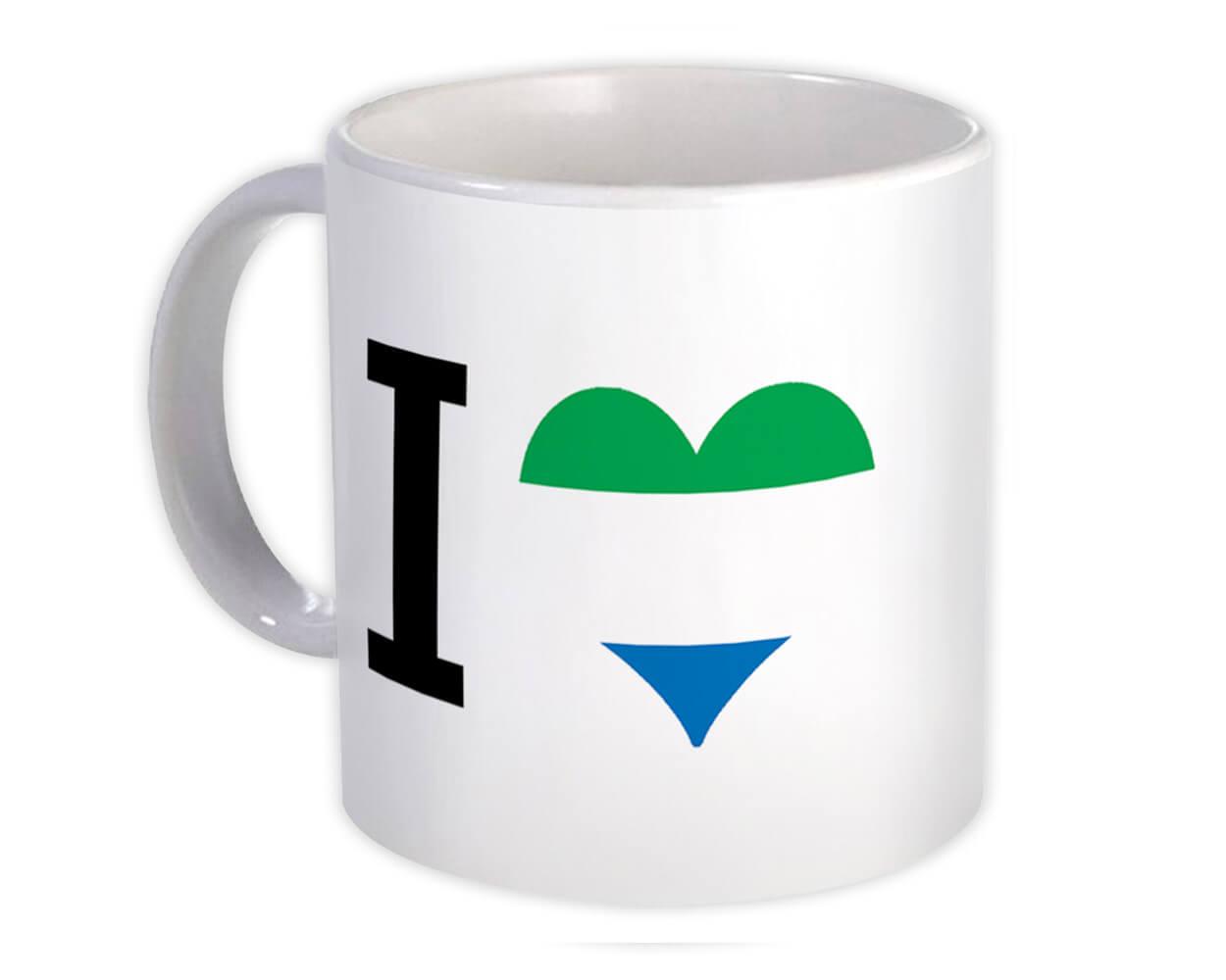 Gift Mug : I Love Sierra Leone Flag Heart Crest Country Leonean Expat