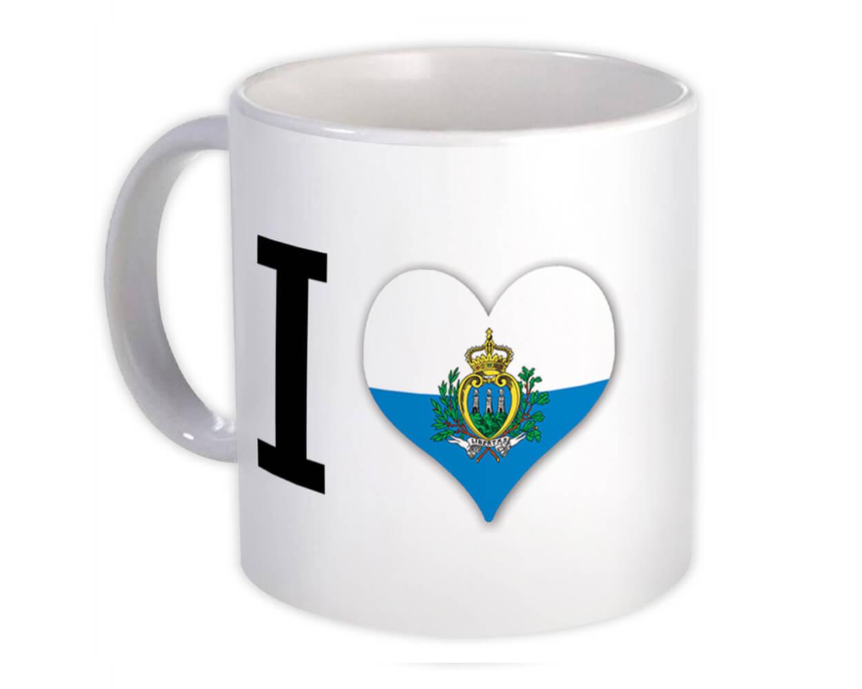 Gift Mug : I Love San Marino Flag Heart Crest Country Expat