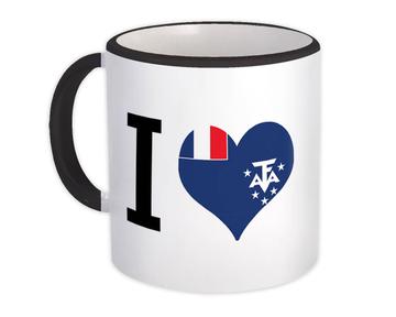 I Love French Southern and Antarctic Lands : Gift Mug Flag Heart Crest Country