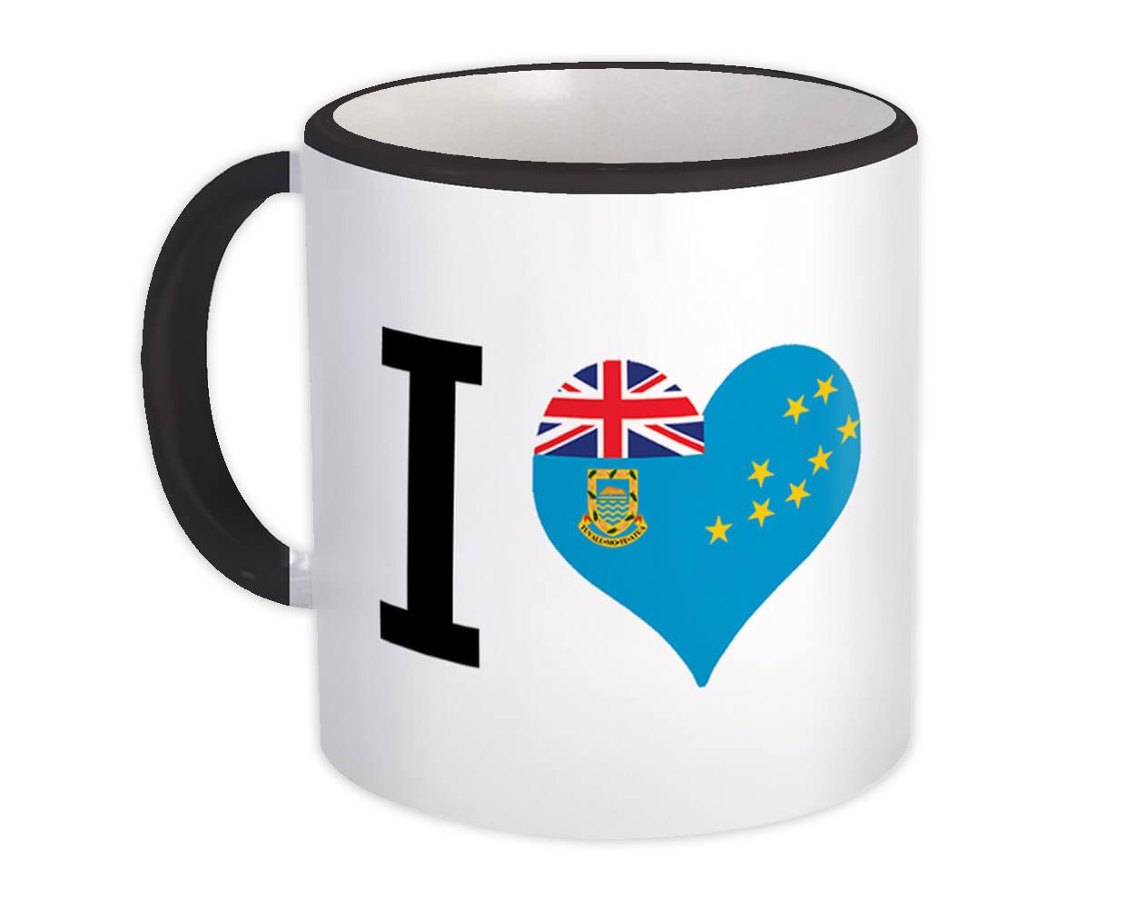 Gift Mug : I Love Tuvalu Flag Heart Crest Country Tuvaluan Expat