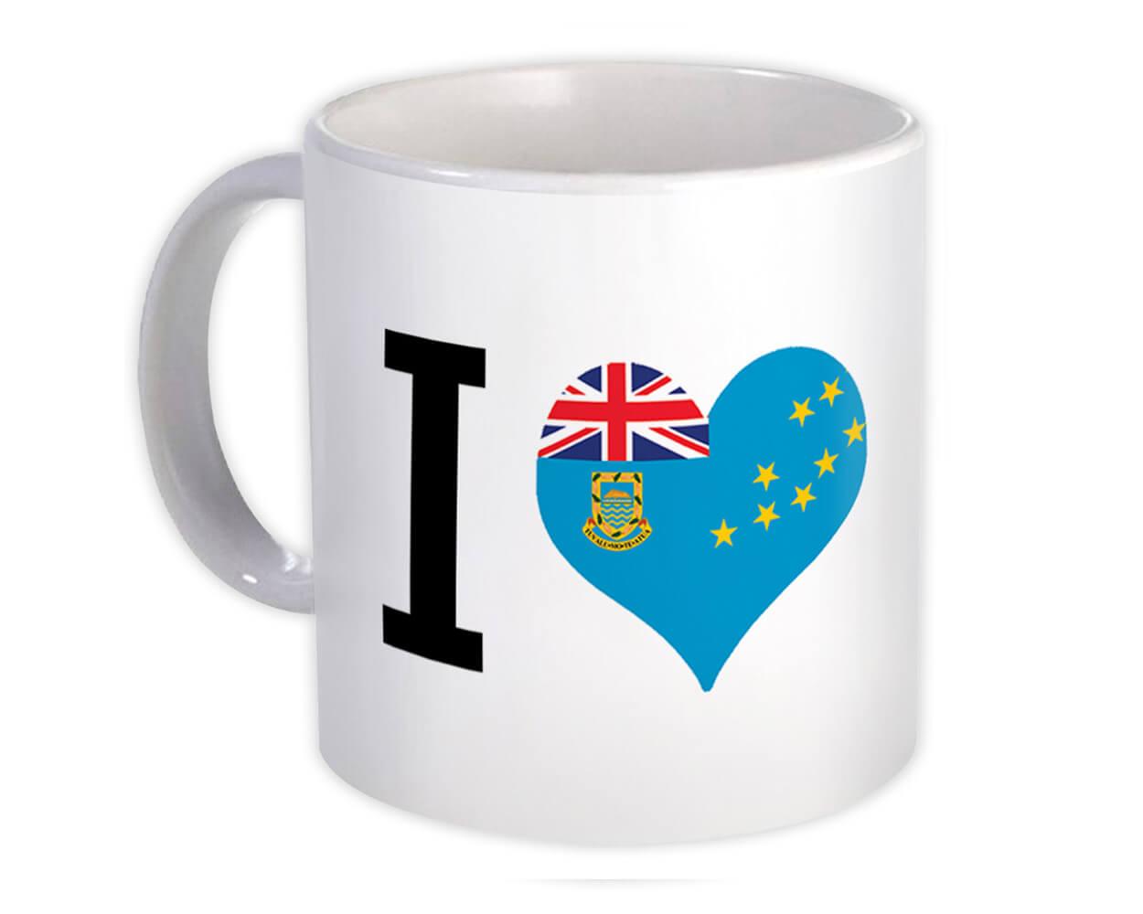 Gift Mug : I Love Tuvalu Flag Heart Crest Country Tuvaluan Expat