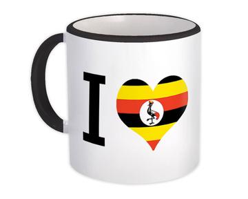 I Love Uganda : Gift Mug Flag Heart Crest Country Ugandan Expat