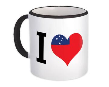 I Love Samoa : Gift Mug Flag Heart Crest Country Expat