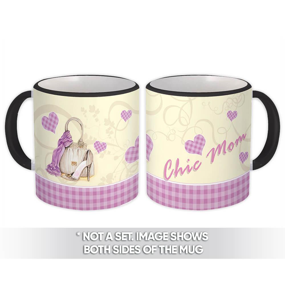 Gift Mug : Chic Mom Mothers Day Shoe Hearts Elegant Cup