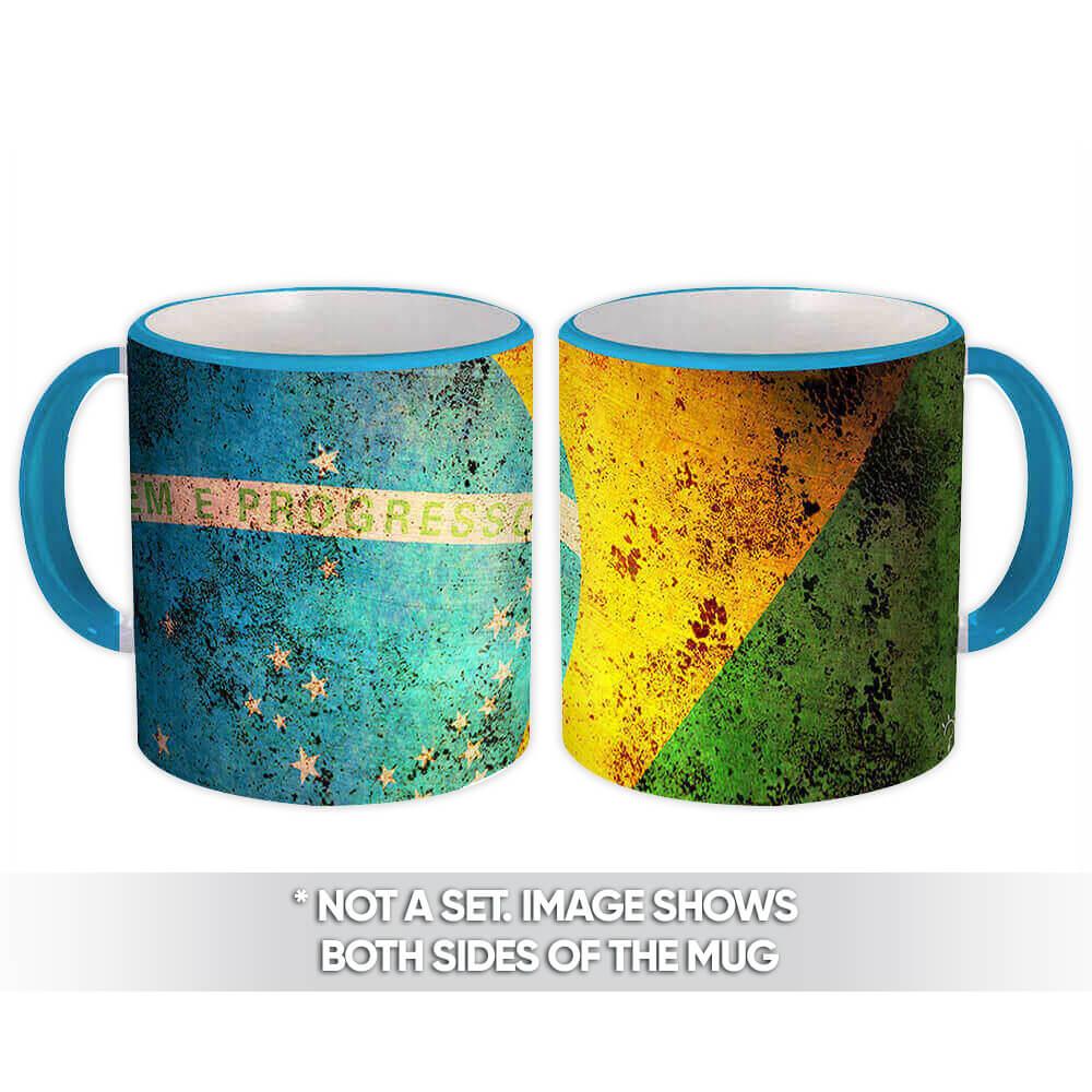 Gift Mug : Brazilian Flag Vintage Cup Brasil Country Brazil