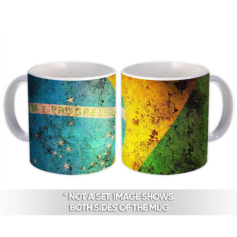 Gift Mug : Brazilian Flag Vintage Cup Brasil Country Brazil