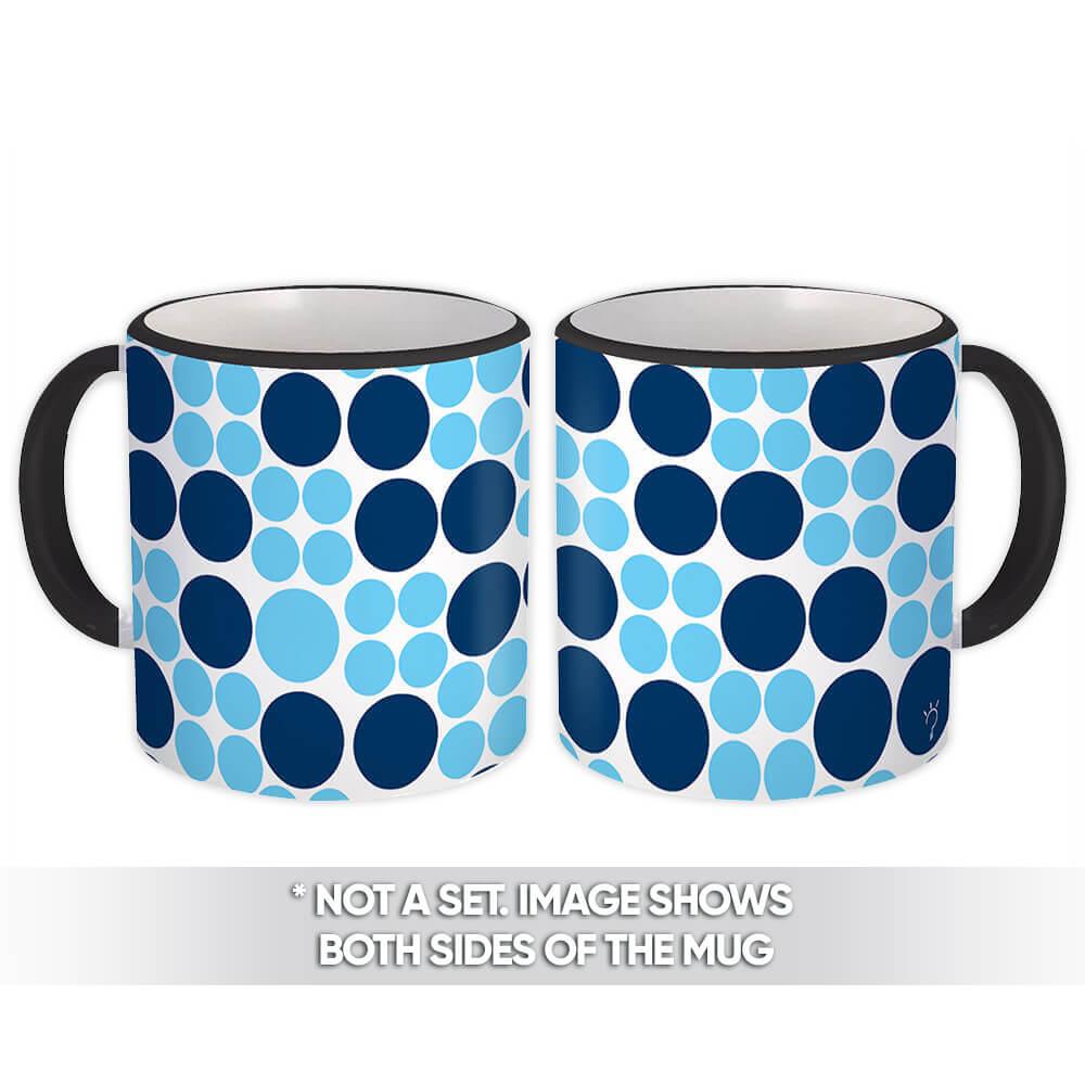 Gift Mug : Blue Circles Abstract Scandinavian Decoration