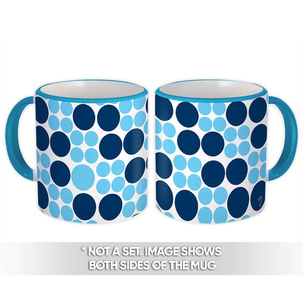 Gift Mug : Blue Circles Abstract Scandinavian Decoration