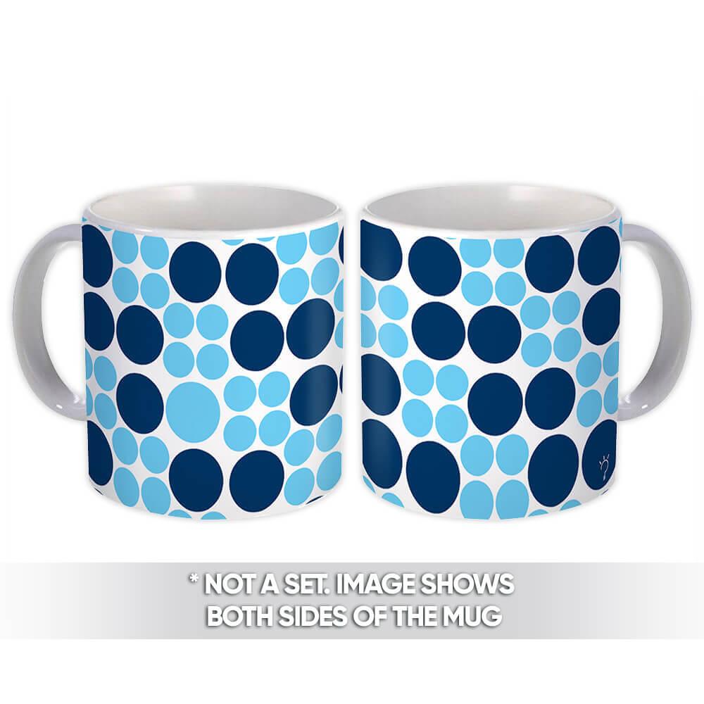 Gift Mug : Blue Circles Abstract Scandinavian Decoration