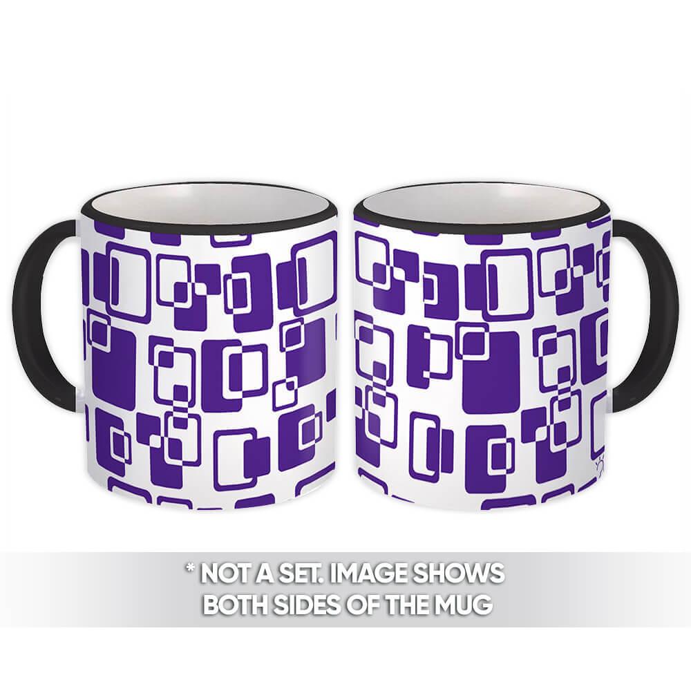 Gift Mug : Lilac Squares Pattern Abstract Scandinavian Decoration