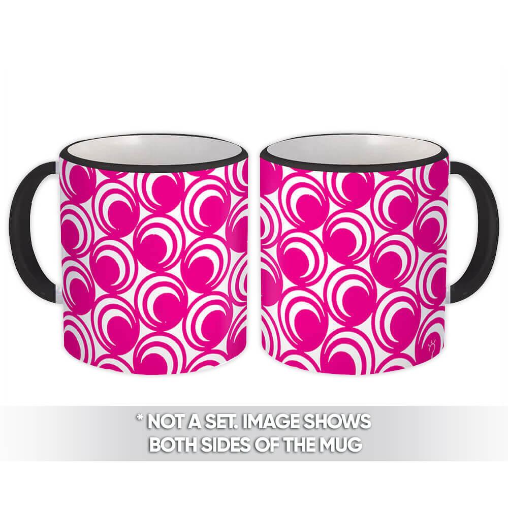 Gift Mug : Pink Circles Abstract Scandinavian Decoration