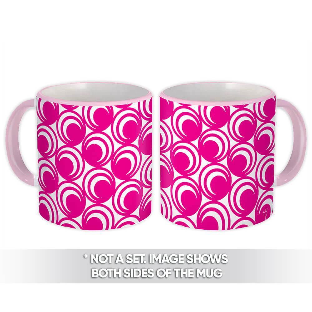 Gift Mug : Pink Circles Abstract Scandinavian Decoration