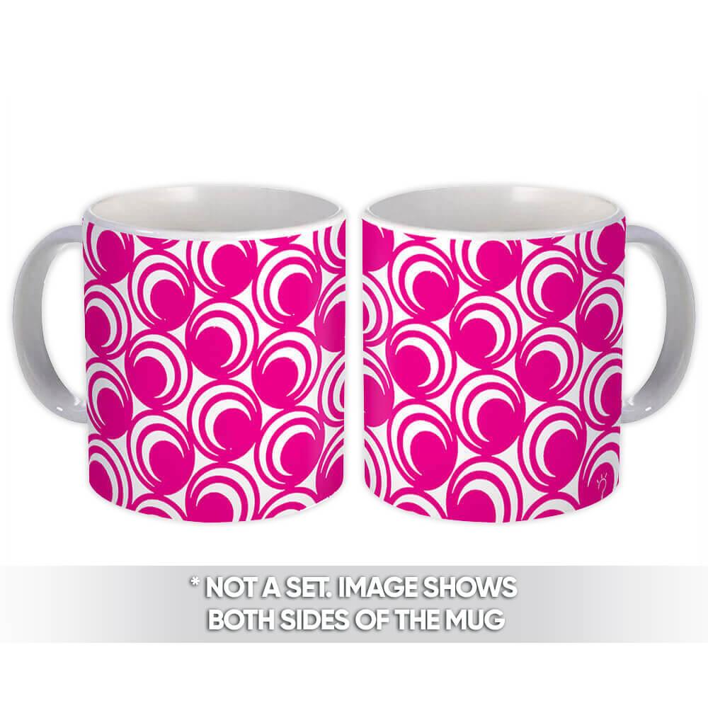 Gift Mug : Pink Circles Abstract Scandinavian Decoration