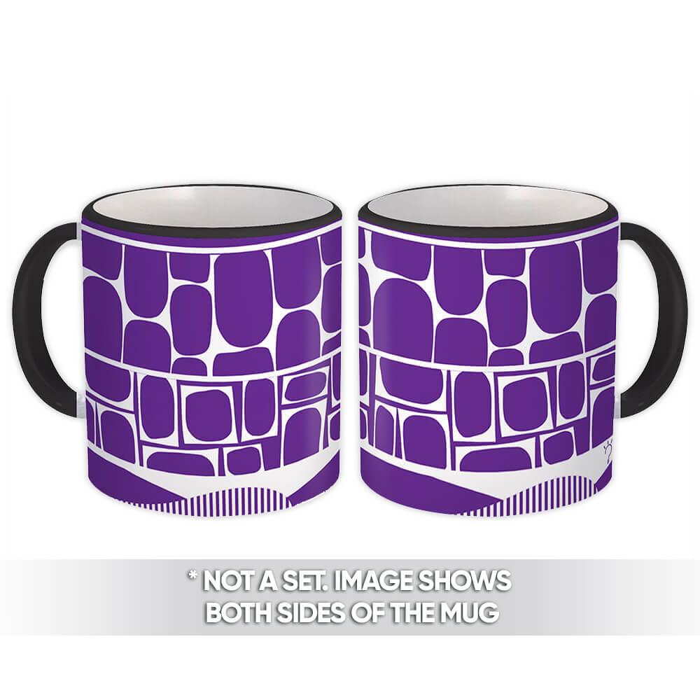 Gift Mug : Purple Pattern Abstract Scandinavian Decoration