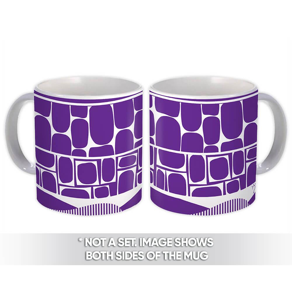 Gift Mug : Purple Pattern Abstract Scandinavian Decoration