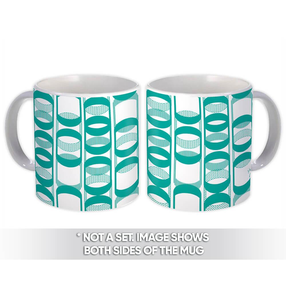 Gift Mug : Green Geometric Pattern Abstract Scandinavian Decoration