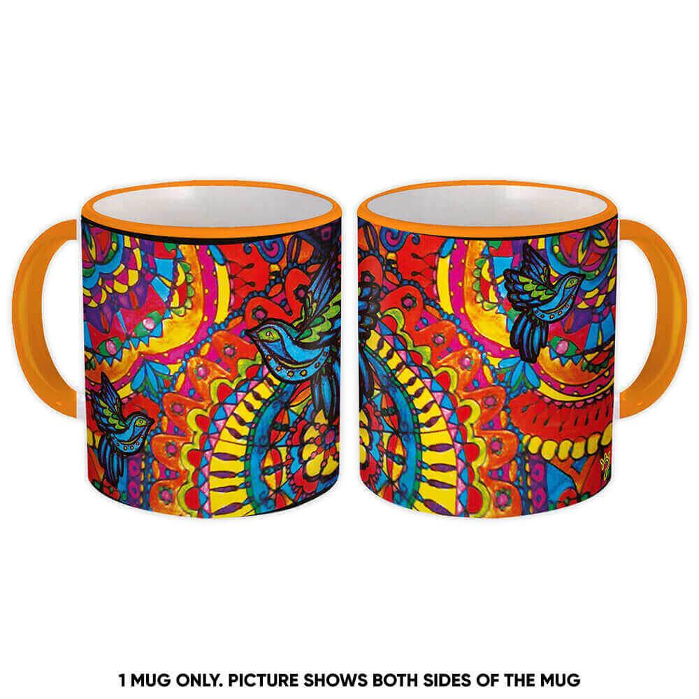 Gift Mug : Mandala Bird Esoteric Yoga Hippie Pattern Indian