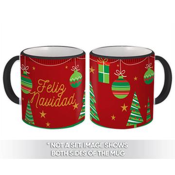 Bolas y Regalo Feliz Navidad : Gift Mug Christmas Spanish Espanol