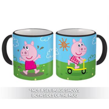 Pigs Playing : Gift Mug for Kids Children Birthday Christmas