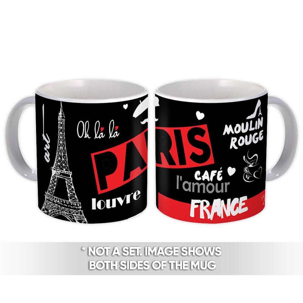 Paris Mugs Eiffel Tower Paris Collection Gift Mug 4 France French Cafe Paris Coffee Mugs Set of