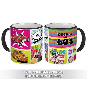Back to the 60s Car Beetle Disco : Gift Mug Retro Vintage Pop Art