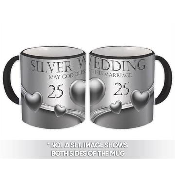 Silver Wedding : Gift Mug Christian Religious Catholic Jesus God 25th Anniversary