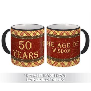 50 Years : Gift Mug Birthday 50Th Birthday Wisdom Checkers Tartan Man