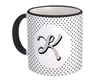 Monogram Letter K : Gift Mug Alphabet Initial Name ABC