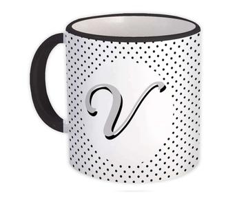 Monogram Letter V : Gift Mug Alphabet Initial Name ABC