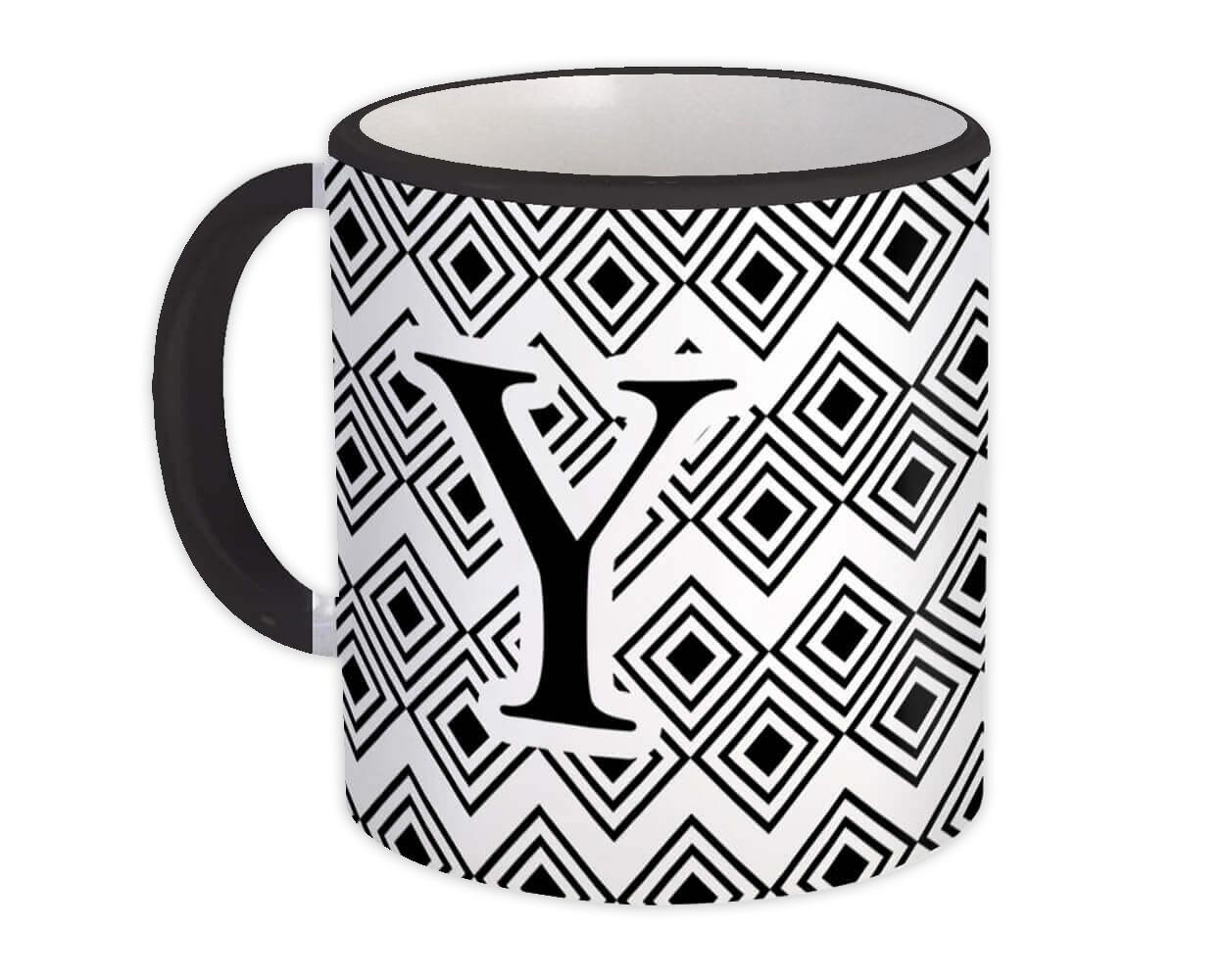 Gift Mug Monogram Letter Y Alphabet Initial Name Abc Ebay