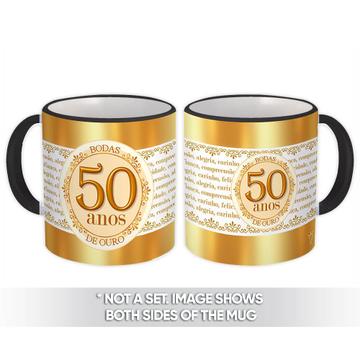 Bodas de Ouro 50 Anos : Gift Mug 50th Anniversary Golden Wedding Portuguese