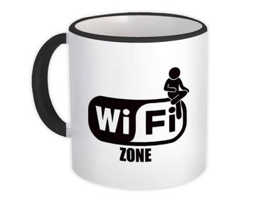 Wifi Zone : Gift Mug Icon Fun Placard Sign Signage Wi fi Internet