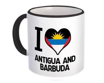 I Love Antigua and Barbuda : Gift Mug Flag Heart Country Crest Citizen of Expat