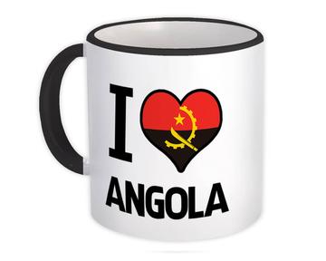 I Love Angola : Gift Mug Flag Heart Country Crest Angolan Expat