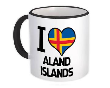I Love Aland Islands : Gift Mug Flag Heart Country Crest Expat
