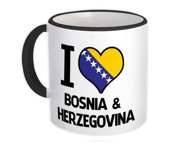 I Love Bosnia and Herzegovina : Gift Mug Flag Heart Country Crest Expat