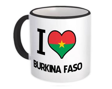 I Love Burkina Faso : Gift Mug Flag Heart Country Crest Burkinan Expat
