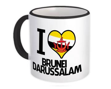 I Love Brunei : Gift Mug Flag Heart Country Crest Bruneian Expat
