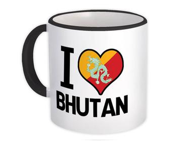 I Love Bhutan : Gift Mug Flag Heart Country Crest Bhutanese Expat