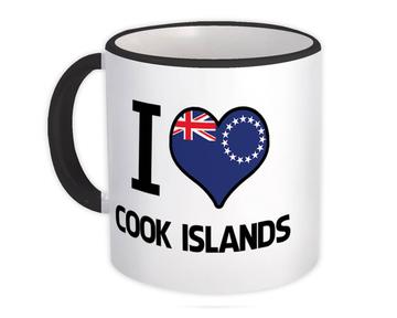 I Love Cook Islands : Gift Mug Flag Heart Country Crest Cook Islander Expat
