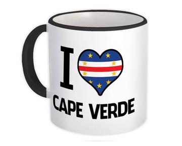 I Love Cape Verde : Gift Mug Flag Heart Country Crest Cape Verdean Expat