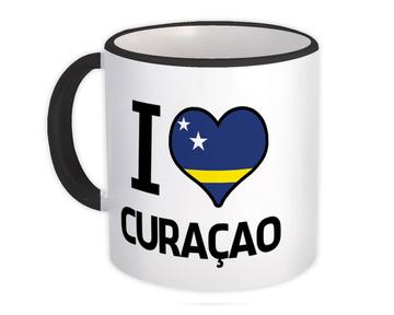 I Love Curaçao : Gift Mug Flag Heart Country Crest Expat