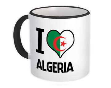 I Love Algeria : Gift Mug Flag Heart Country Crest Algerian Expat