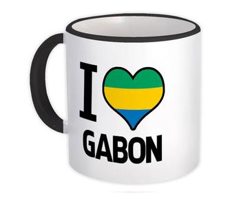 I Love Gabon : Gift Mug Flag Heart Country Crest Gabonese Expat