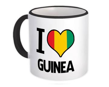 I Love Guinea : Gift Mug Flag Heart Country Crest Guinean Expat